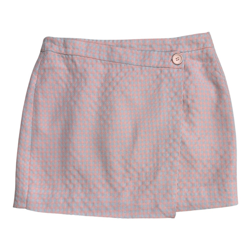 Hello Molly Pink Blue Checkered Mini Skirt Size M NWOT